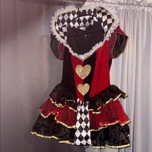 Queen of Hearts Kids Costume - Red, Black, Gold